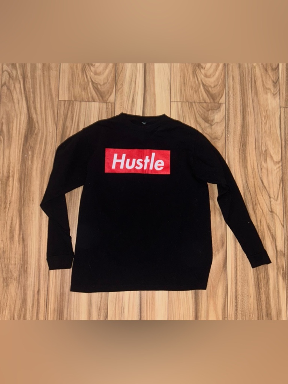 Hustle Logo Black Crewneck Sweater